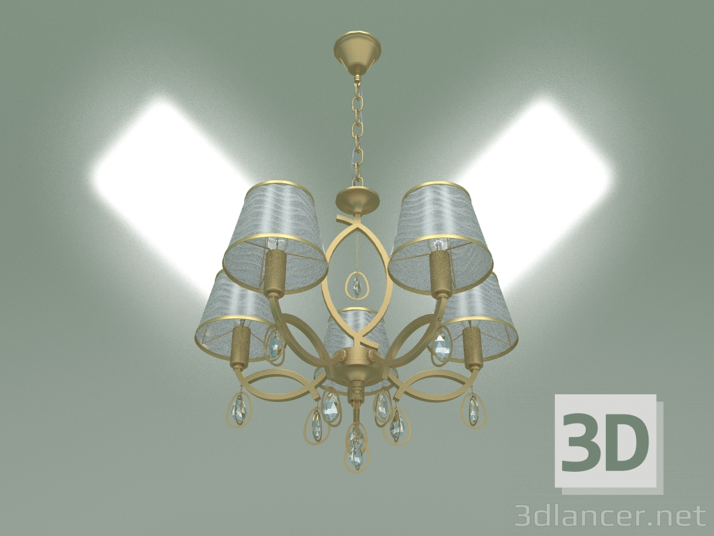 3d model Pendant chandelier 60091-5 (pearl gold) - preview