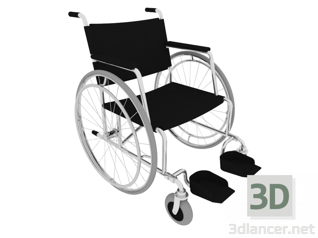 modello 3D sedia a rotelle - anteprima