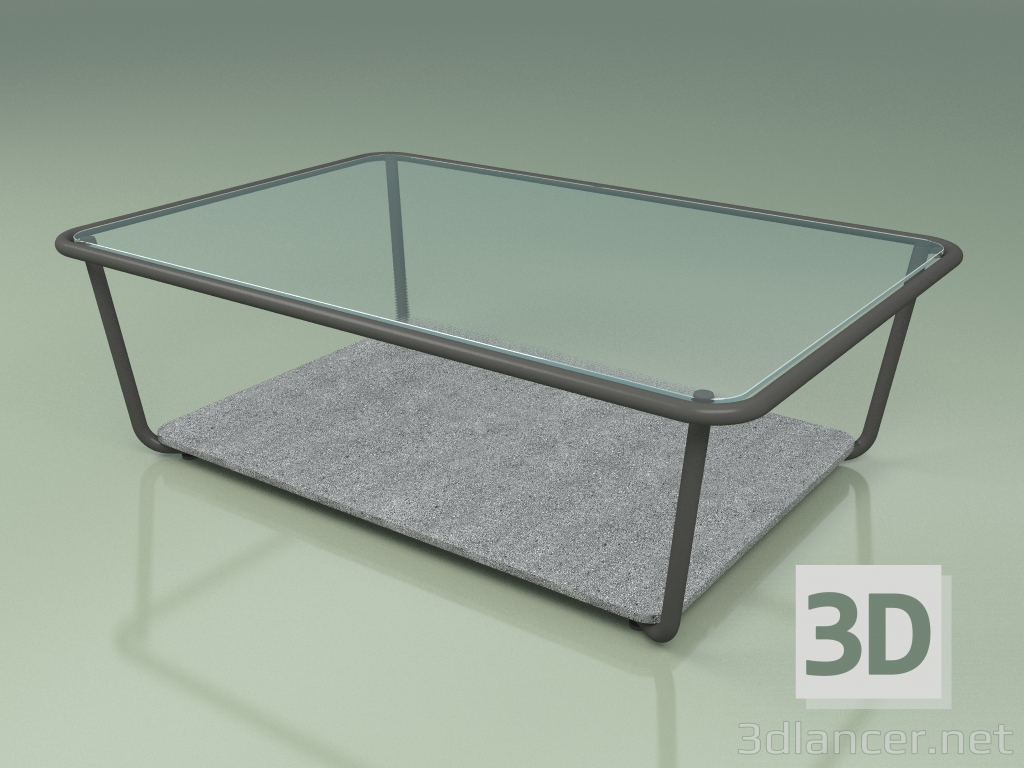 3d модель Стол кофейный 002 (Ribbed Glass, Metal Smoke, Luna Stone) – превью