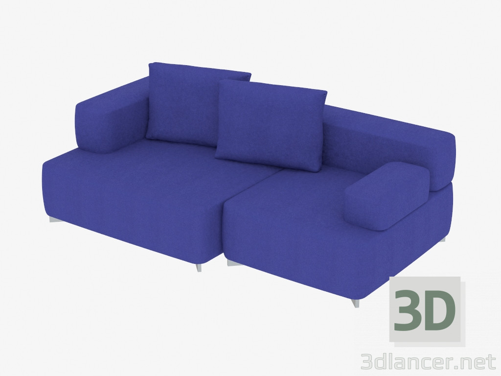 modello 3D Modulare divano doppia (variante 3) - anteprima
