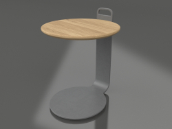 Coffee table Ø36 (Anthracite, Iroko wood)