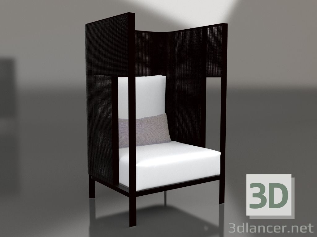 Modelo 3d Chaise lounge casulo (Preto) - preview