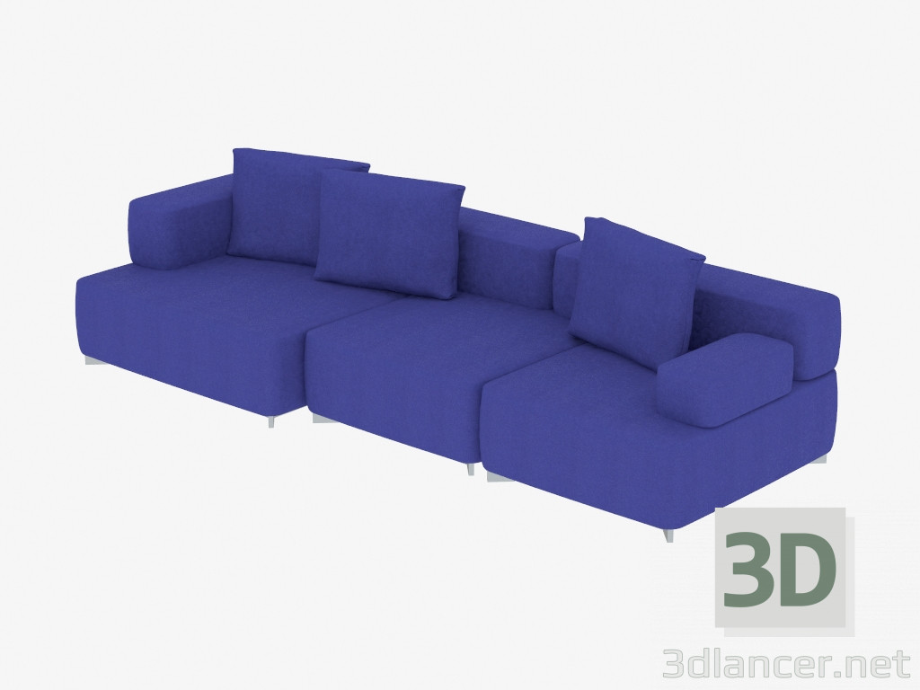 Modelo 3d Triplo Modular Sofa - preview