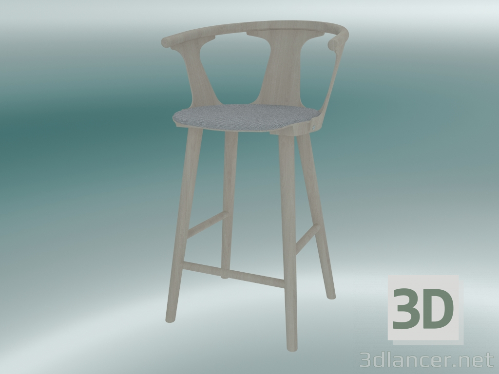 modèle 3D Chaise de bar In Between (SK8, H 92cm, 58x54cm, chêne blanc huilé, Fiord 251) - preview