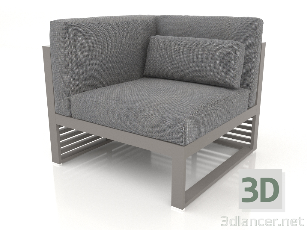 3D Modell Modulares Sofa, Abschnitt 6 links, hohe Rückenlehne (Quarzgrau) - Vorschau