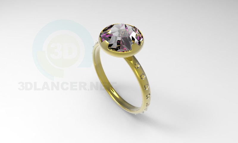 3d model Ring with stone 2 - preview