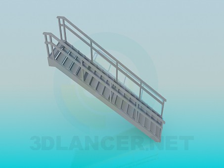 3d model Escalera de metal - vista previa