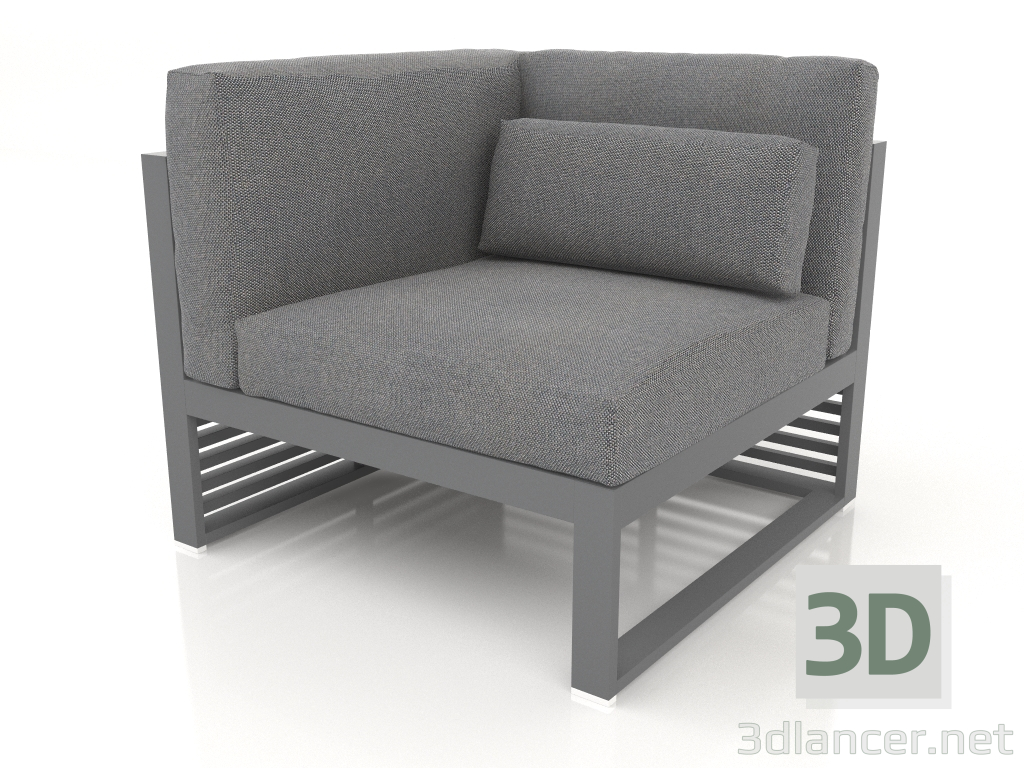 3D modeli Modüler kanepe 6. bölüm sol, yüksek arkalık (Antrasit) - önizleme