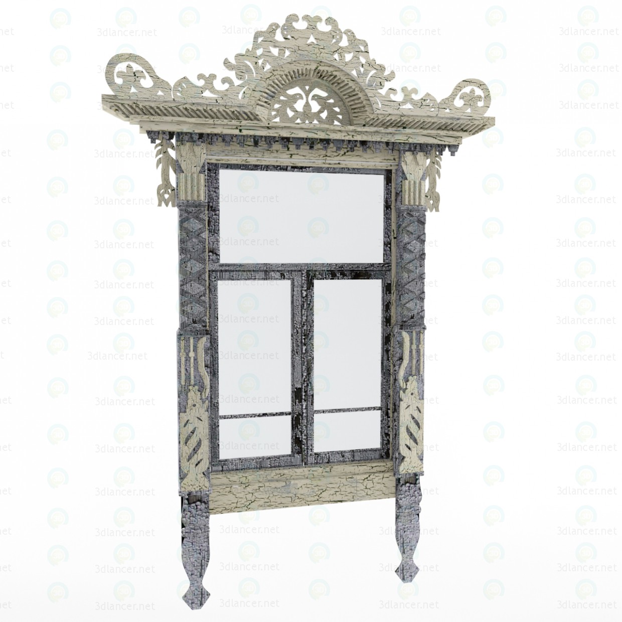 3d model ornate window - preview
