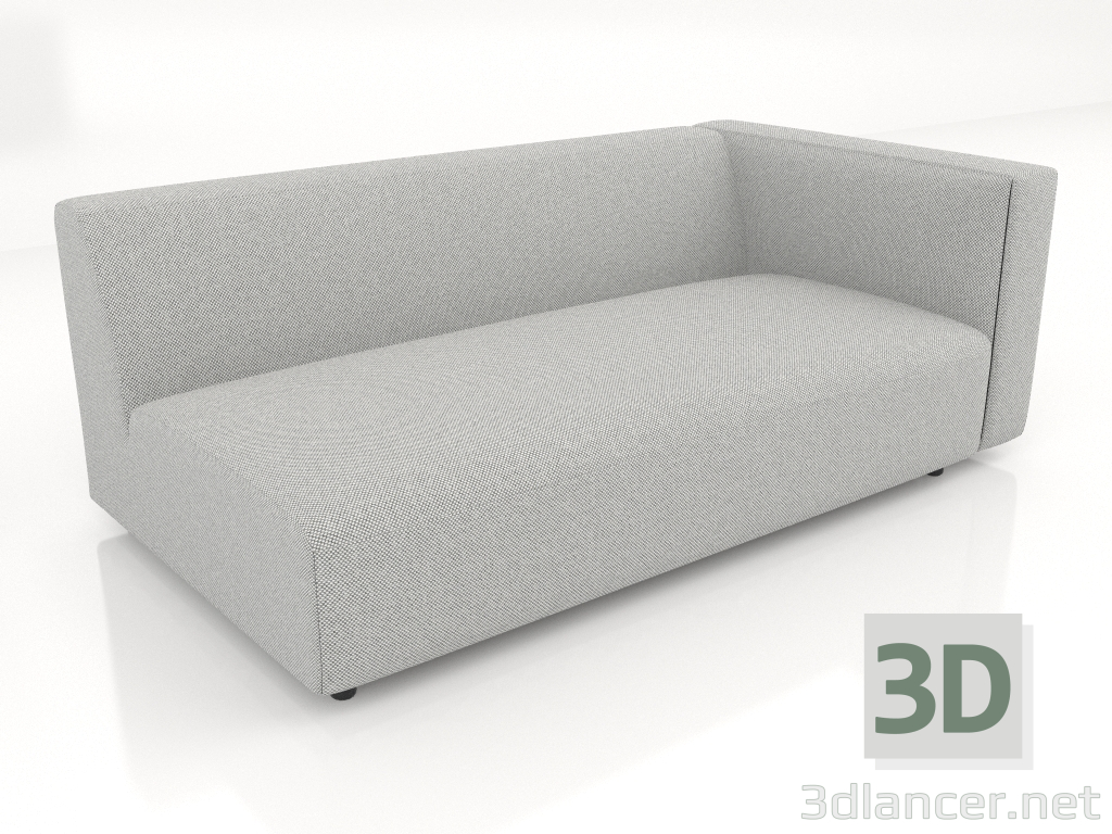 3D modeli 2 kişilik kanepe modülü (XL) 183x100 sağda kolçaklı - önizleme