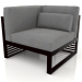 3D Modell Modulares Sofa, Abschnitt 6 links, hohe Rückenlehne (Schwarz) - Vorschau