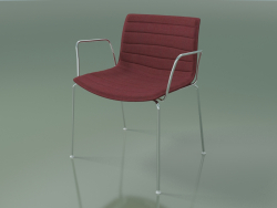Cadeira 3117 (4 pés, com braços, com estofo em tecido removível)