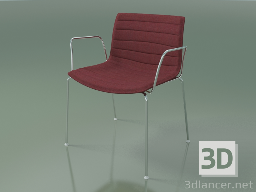 modèle 3D Chaise 3117 (4 pieds, avec accoudoirs, avec revêtement en tissu amovible) - preview
