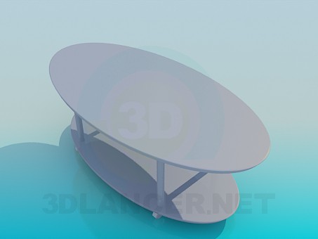 modello 3D Tavolino ovale - anteprima