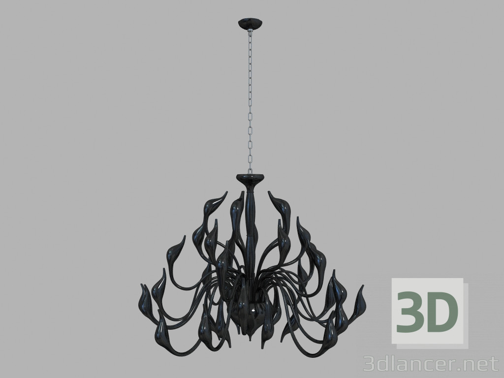 modello 3D Lampadario decorativo md 8098-36abl cigno - anteprima