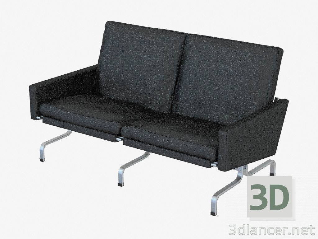 3d model Double leather sofa - preview