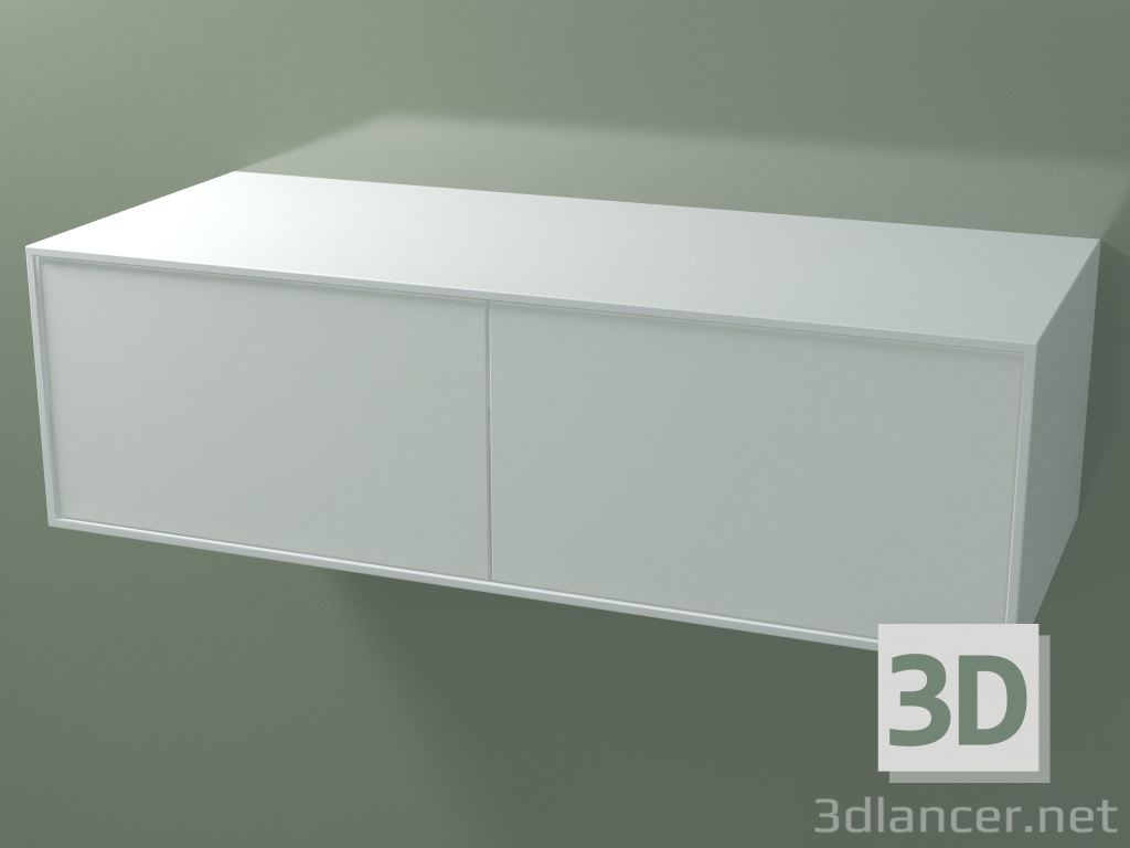 3D Modell Doppelbox (8AUEÂB02, Gletscherweiß C01, HPL P01, L 120, P 50, H 36 cm) - Vorschau