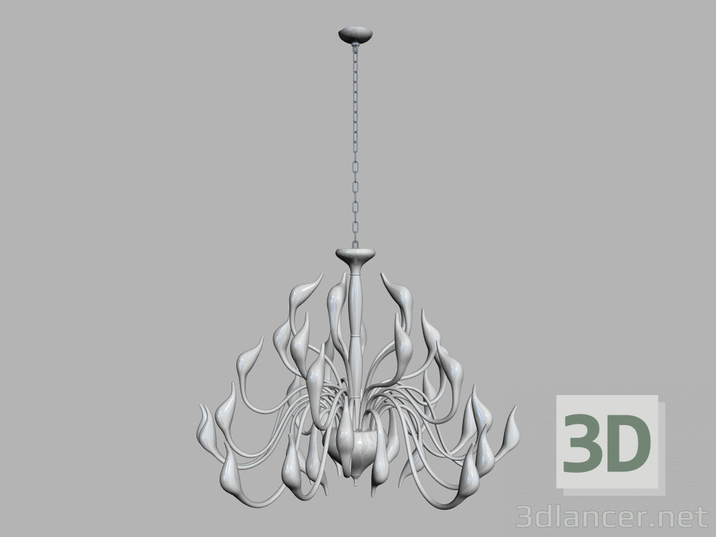 modello 3D Lampadario decorativo md 8098-36awh cigno - anteprima