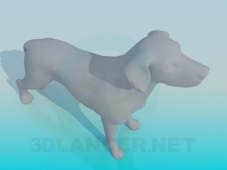 3d model Perro Sin Textura - vista previa