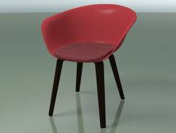Sedia 4223 (4 gambe in legno, con cuscino sul sedile, wengè, PP0003)
