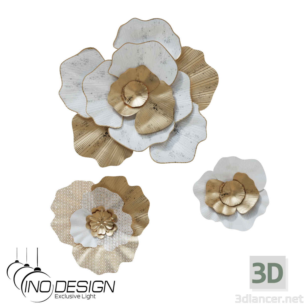 3D modeli Duvar için sanat objesi Inodesign Çiçek Dekoru 44.5125 - önizleme
