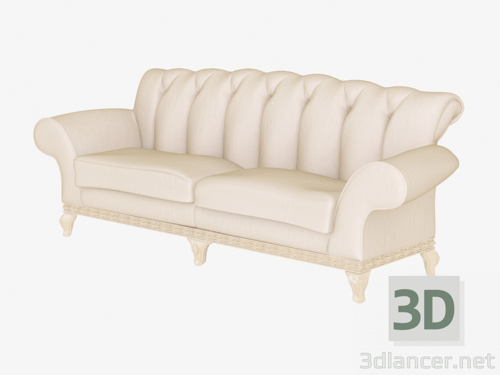 3d model Triple leather sofa - preview