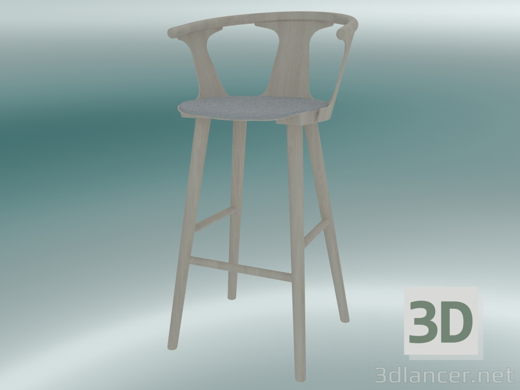 modèle 3D Tabouret de bar In Between (SK10, H 102cm, 58x54cm, Chêne huilé blanc, Fiord 251) - preview