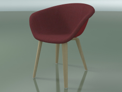 Chaise 4213 (4 pieds en bois, avec revêtement à l'avant, chêne blanchi, PP0003)