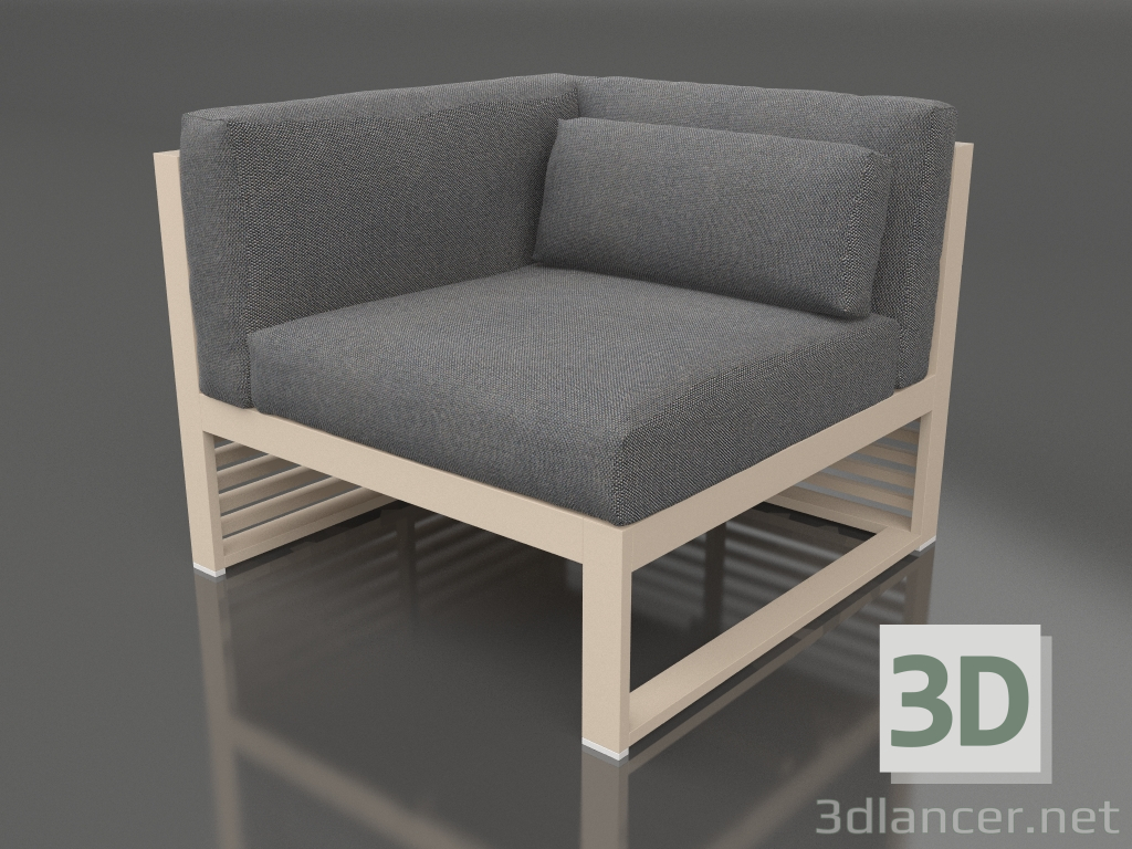 3D Modell Modulares Sofa, Abschnitt 6 links (Sand) - Vorschau