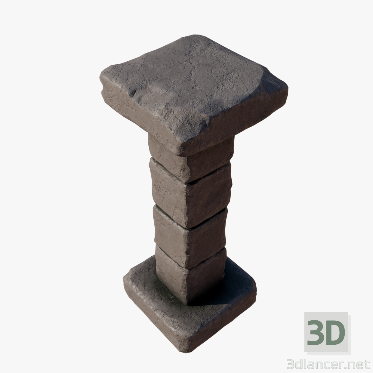 3d Old pillar model buy - render