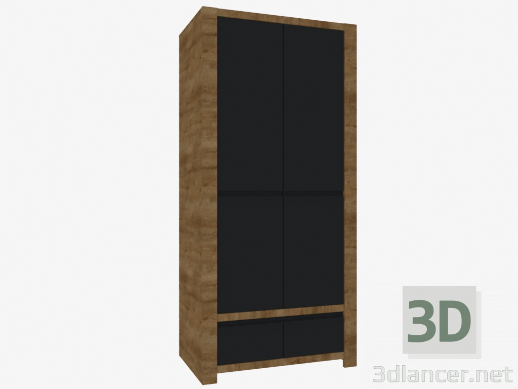 Modelo 3d Guarda-roupa 2D-2S (tipo HAVS02) - preview