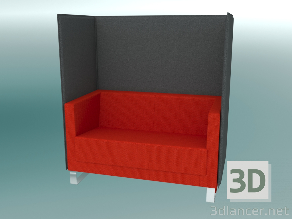 modèle 3D Canapé double avec cloisons, sur consoles (VL2 VW) - preview
