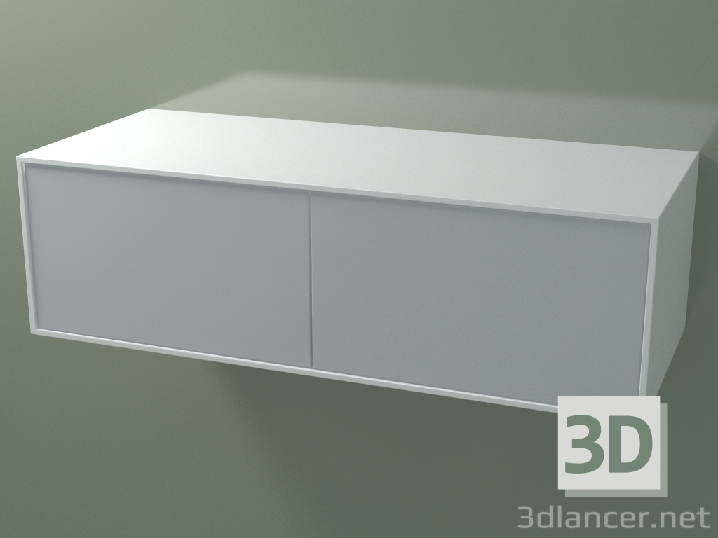3D Modell Doppelbox (8AUEÂB02, Gletscherweiß C01, HPL P03, L 120, P 50, H 36 cm) - Vorschau