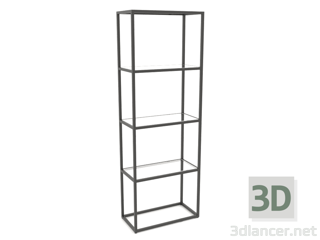 3D Modell Großes rechteckiges Regal (GLAS, 60x30x170) - Vorschau