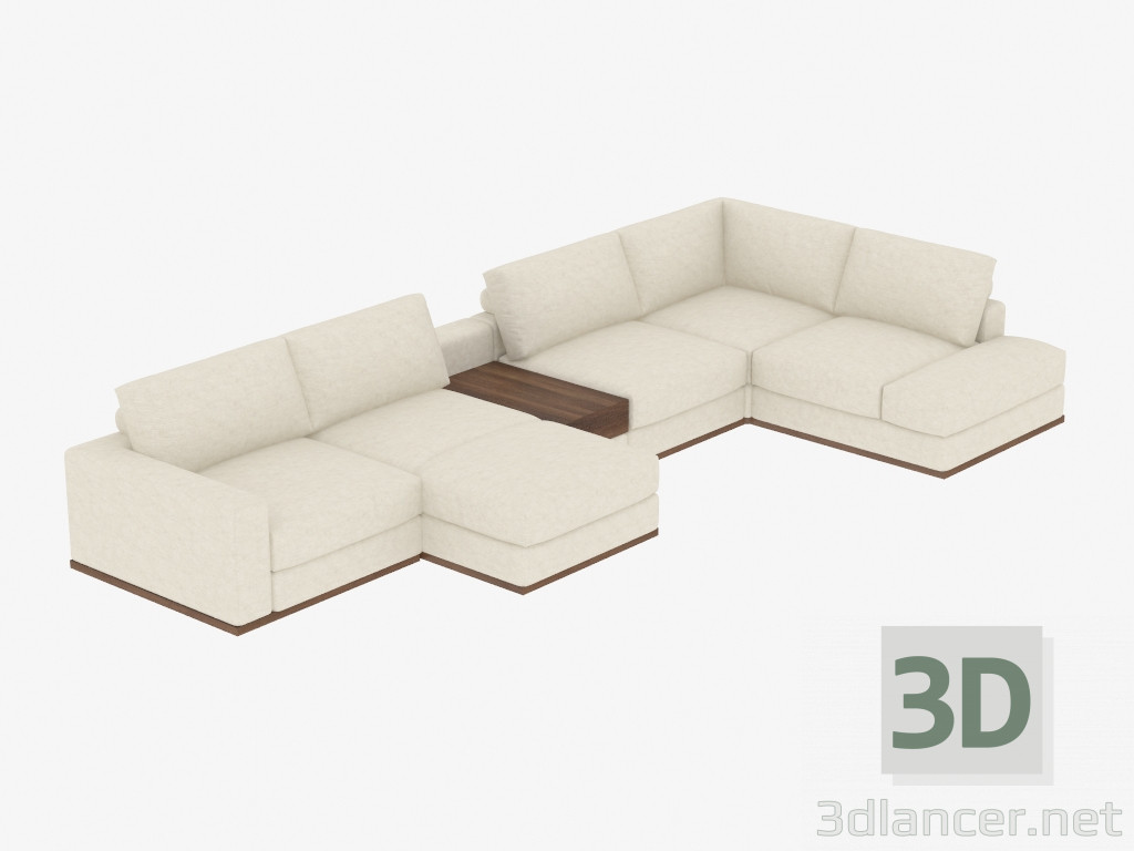3D modeli uyku köşesi ile Modüler kanepe - önizleme