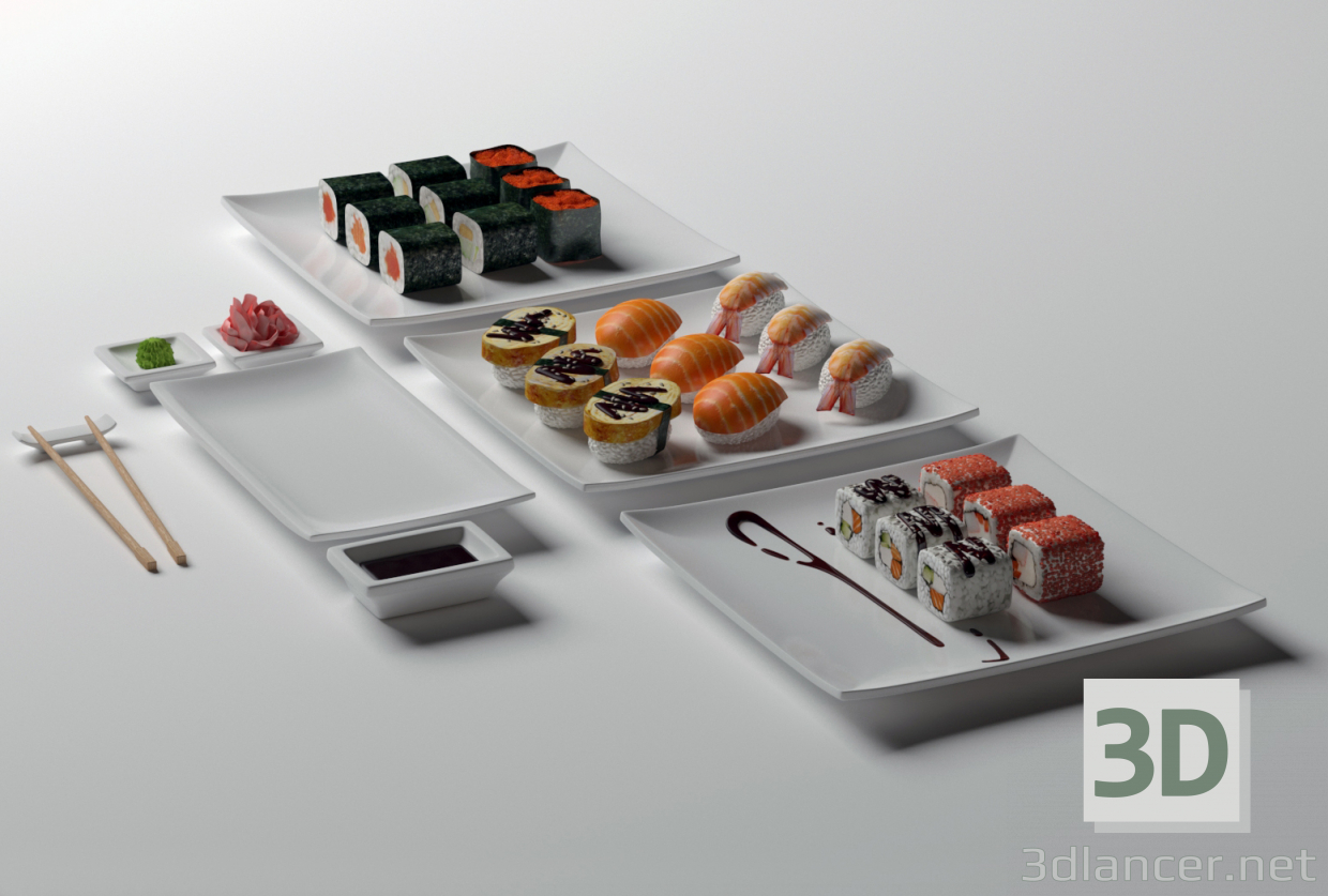 modèle 3D Sushi - preview