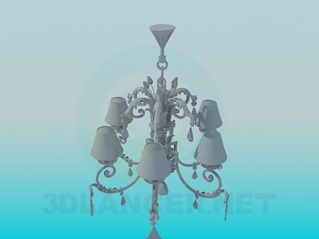 3d model Chandelier with a beautiful ornament - preview