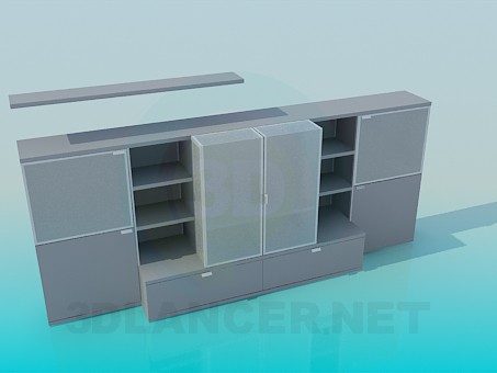 3d модель Низкие шкафчики – превью