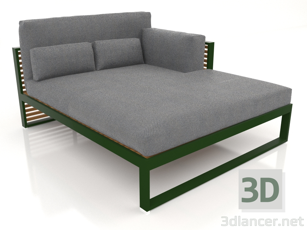 Modelo 3d Sofá modular XL, seção 2 direita, encosto alto, madeira artificial (verde garrafa) - preview