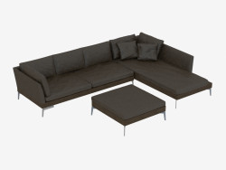 sofá modular de cuero esquina Angolo 209