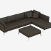 modello 3D divano in pelle modulare angolo Angolo 209 - anteprima