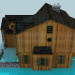 modello 3D Casa di legno - anteprima
