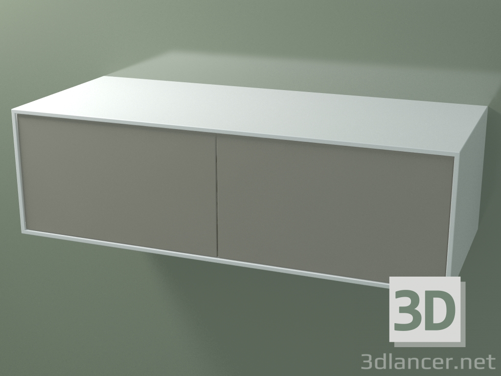 3D modeli Çift kutu (8AUEВB02, Glacier White C01, HPL P04, L 120, P 50, H 36 cm) - önizleme