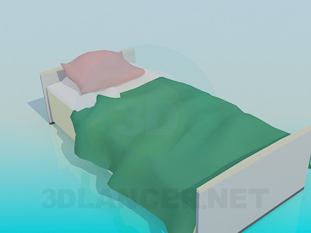 3D Modell Einzelbett - Vorschau