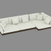 modello 3D Modulare angolo divano in pelle Angolo 209i - anteprima