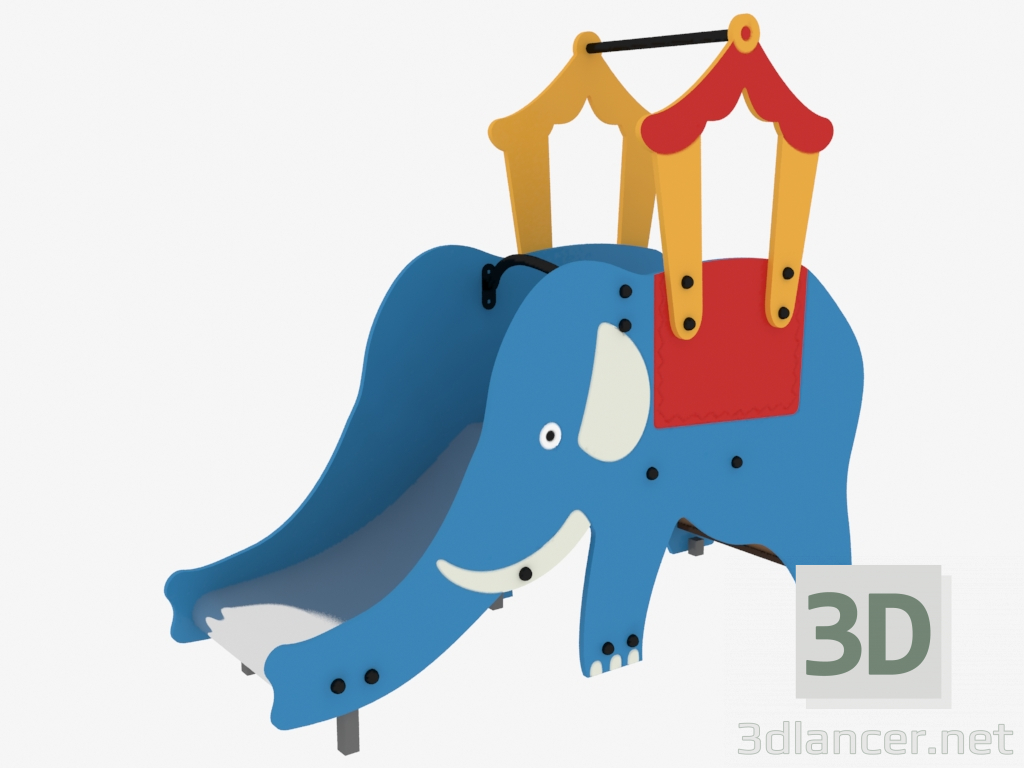 3 डी मॉडल बच्चों के खेल के मैदान की पहाड़ी भारतीय हाथी (5213) - पूर्वावलोकन