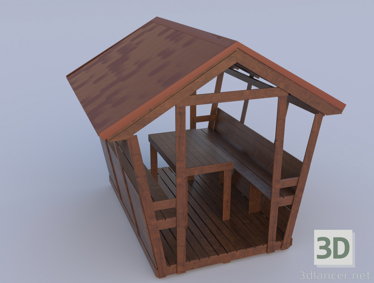 3d summer house model buy - render