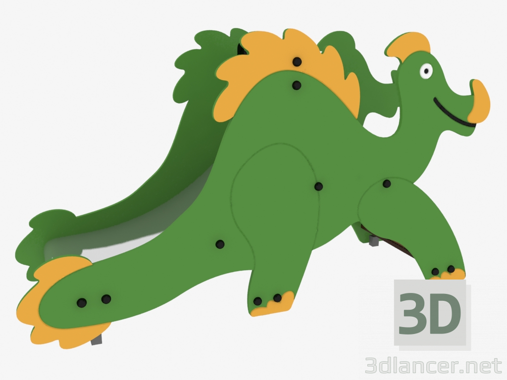 3D Modell Hügel eines Kinderspielplatzes Diplodok (5214) - Vorschau