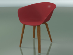 Armchair 4203 (4 wooden legs, teak effect, PP0003)