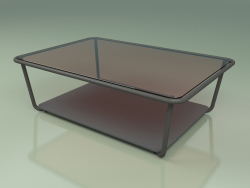 Mesa de centro 002 (vidrio bronceado, metal ahumado, gris HPL)